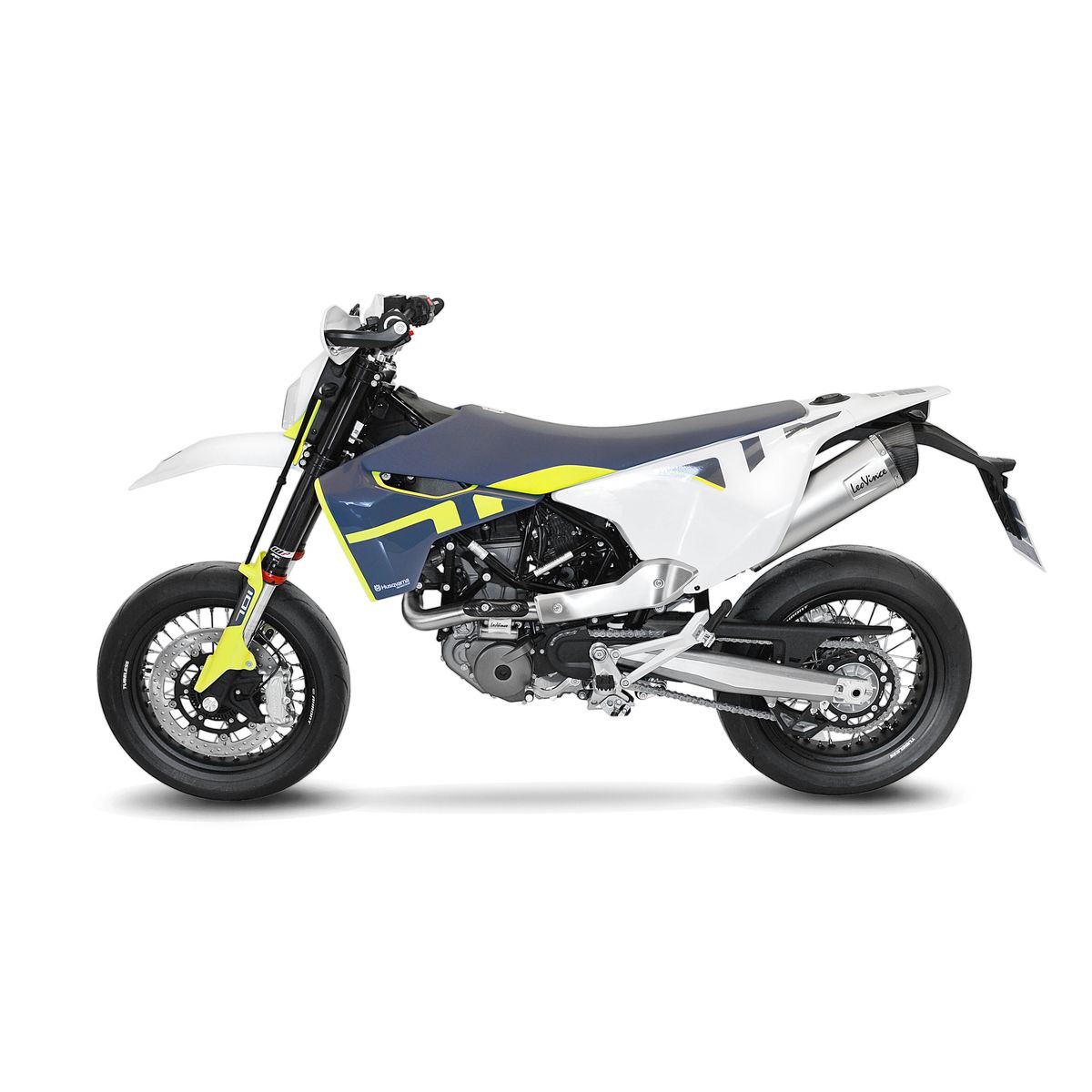 Auspuff Euro 5 LeoVince Komplett-Anlage silber, Husqvarna 701 Supermoto & Enduro